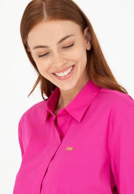 Kadın Fuşya Uzun Kollu Gömlek - 50266558036