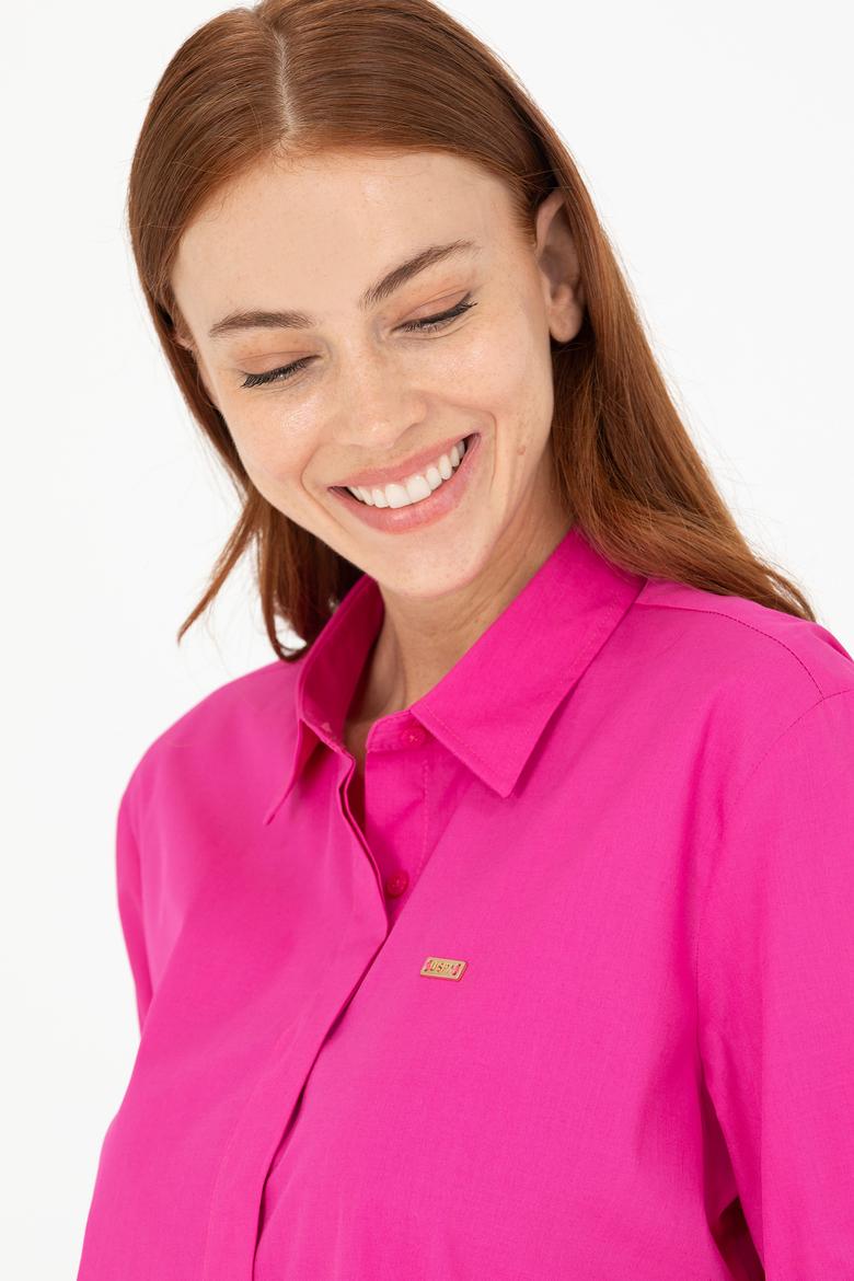 Kadın Fuşya Uzun Kollu Gömlek - 50266558036