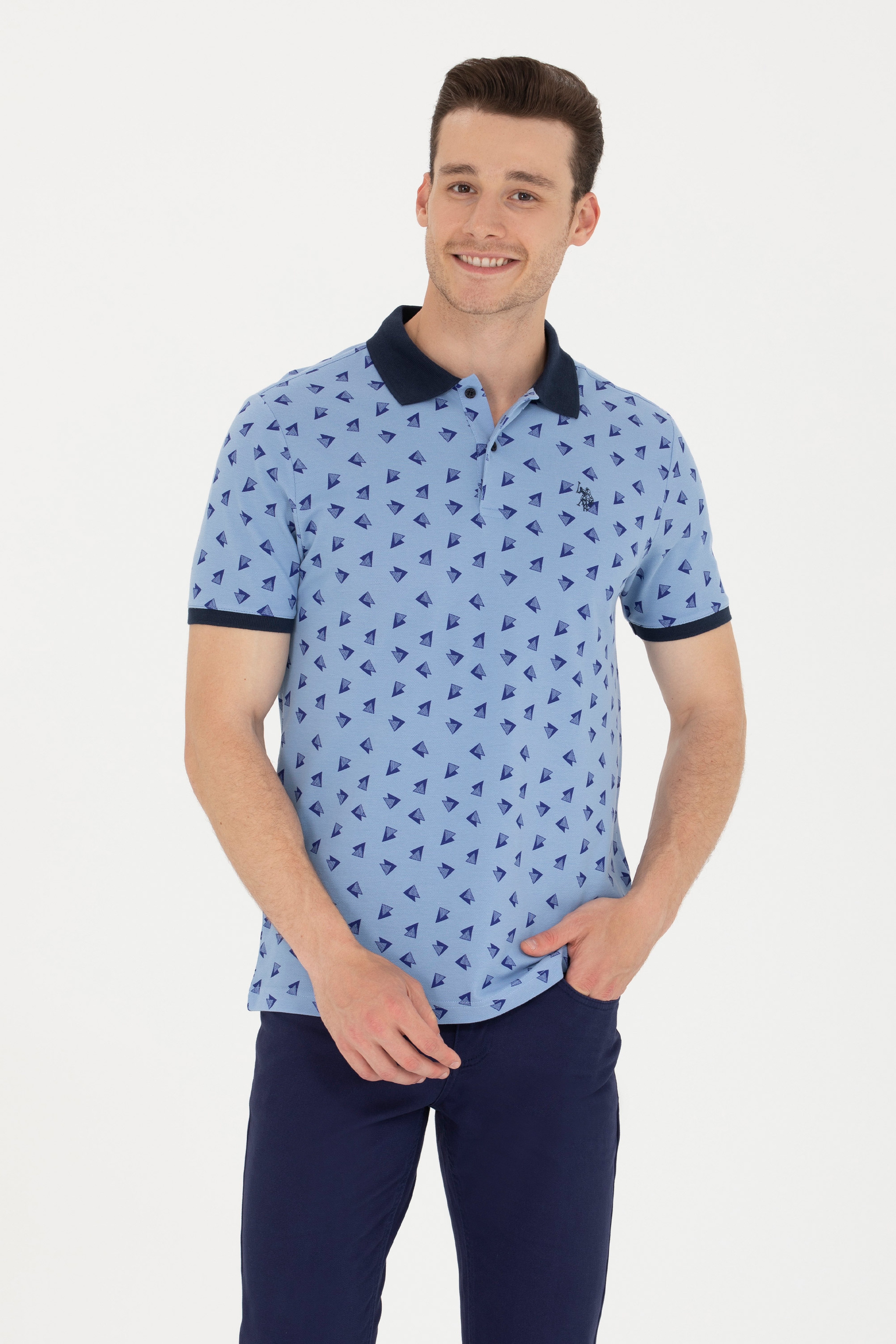 Erkek Lacivert Polo Yaka Tişört - Image 3