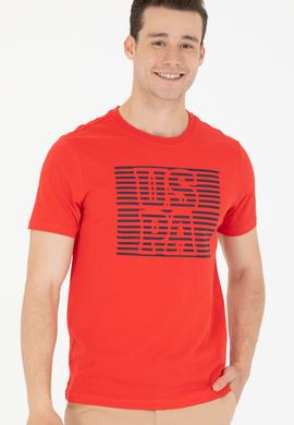 Erkek Kırmızı Bisiklet Yaka Tişört - 50264962023