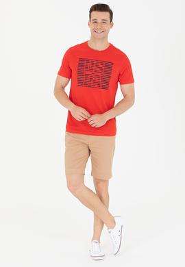 Erkek Kırmızı Bisiklet Yaka Tişört - 50264962023