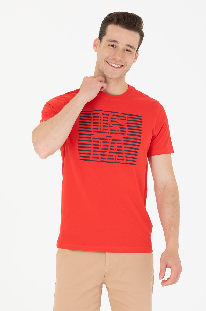 Erkek Kırmızı Bisiklet Yaka Tişört