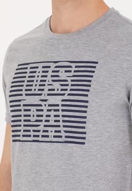 Erkek Gri Melanj Bisiklet Yaka Tişört - 50264962036