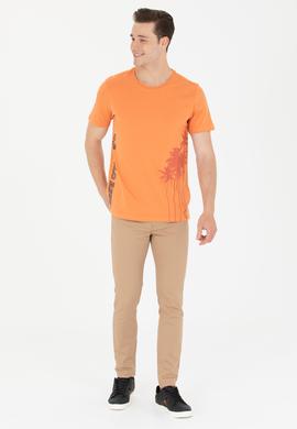 Erkek Kiremit Bisiklet Yaka Tişört - 50264965021