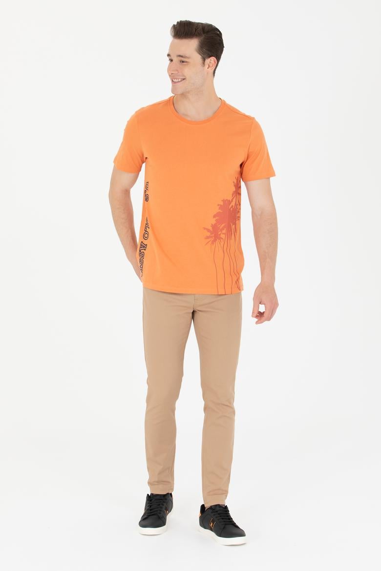 Erkek Kiremit Bisiklet Yaka Tişört - 50264965021