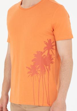 Erkek Kiremit Bisiklet Yaka Tişört - 50264965021