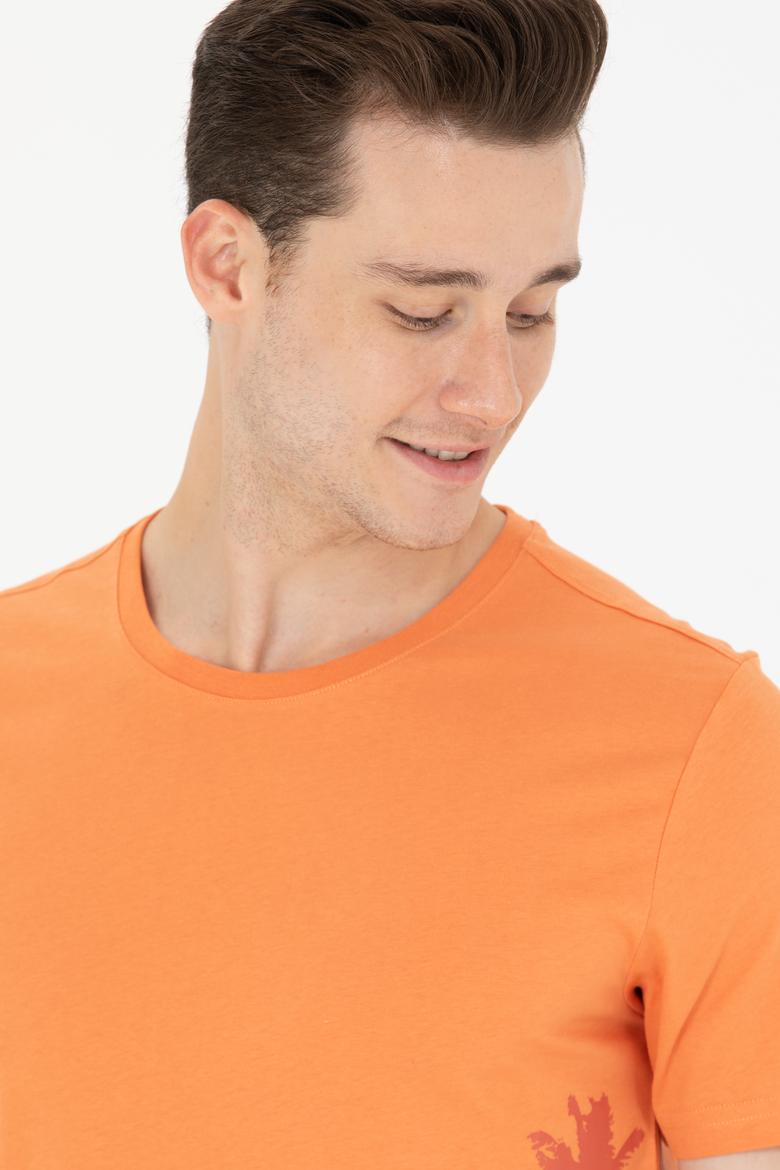 Erkek Kiremit Bisiklet Yaka Tişört - 50264965021