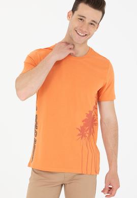 Erkek Kiremit Bisiklet Yaka Tişört - 50264965021