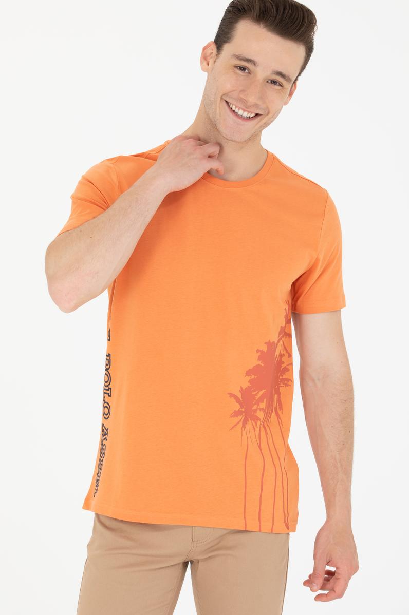 Erkek Kiremit Bisiklet Yaka Tişört