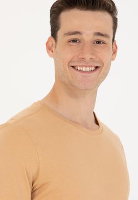 Erkek Camel Bisiklet Yaka Tişört - 50264965031