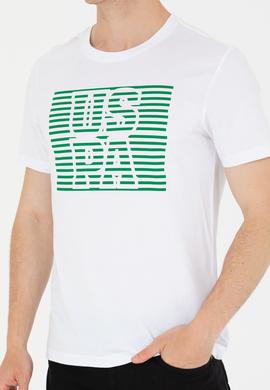 Erkek Beyaz Bisiklet Yaka Tişört - 50264962011