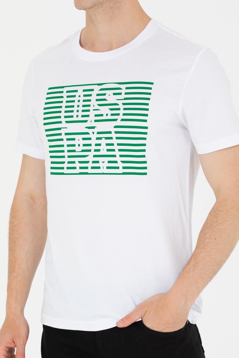 Erkek Beyaz Bisiklet Yaka Tişört - 50264962011