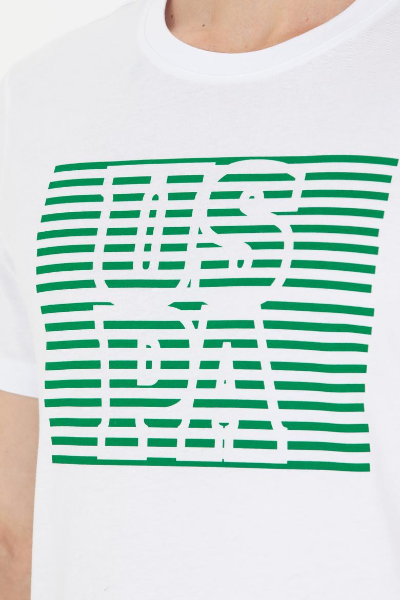 Erkek Beyaz Bisiklet Yaka Tişört - 50264962011