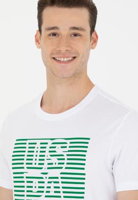 Erkek Beyaz Bisiklet Yaka Tişört - 50264962011