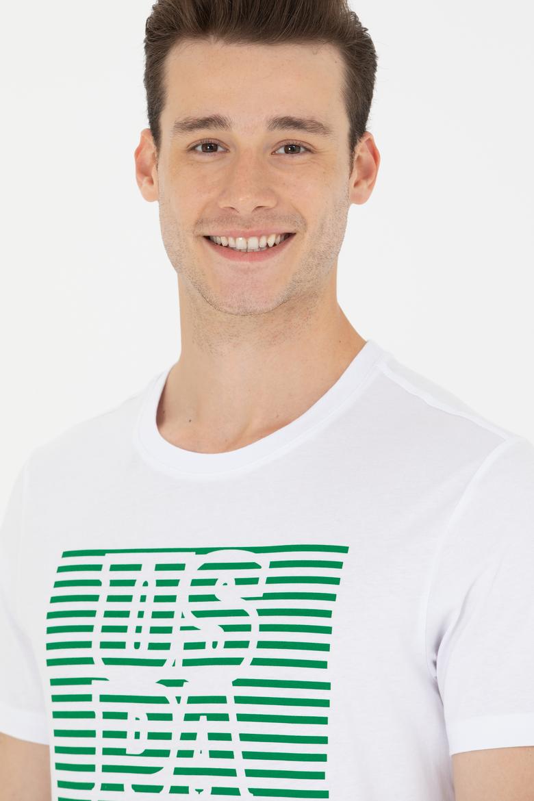 Erkek Beyaz Bisiklet Yaka Tişört - 50264962011