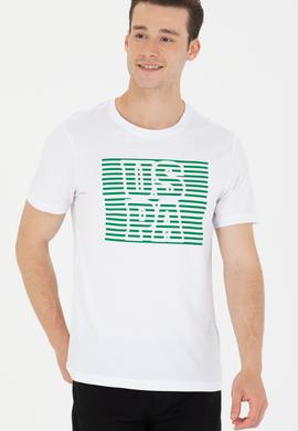 Erkek Beyaz Bisiklet Yaka Tişört - 50264962011