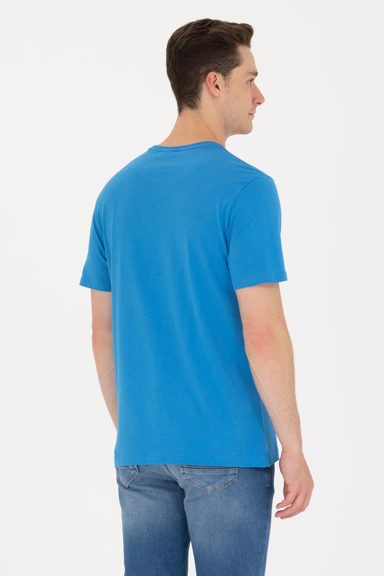 Erkek Saks Bisiklet Yaka Tişört - 50264954026