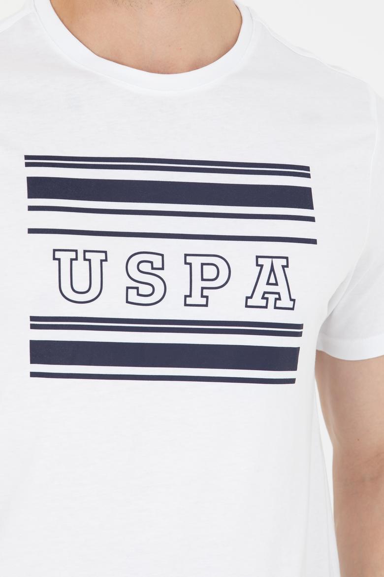 Erkek Beyaz Bisiklet Yaka Tişört - 50264961020