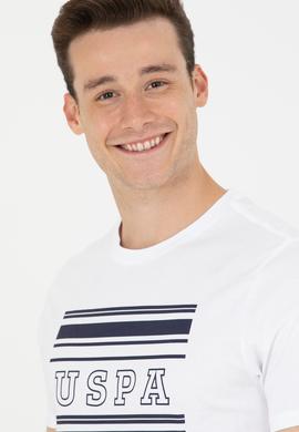 Erkek Beyaz Bisiklet Yaka Tişört - 50264961020