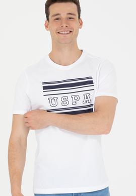 Erkek Beyaz Bisiklet Yaka Tişört - 50264961020