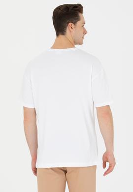 Erkek Beyaz Comfort Bisiklet Yaka Tişört - 50264933069