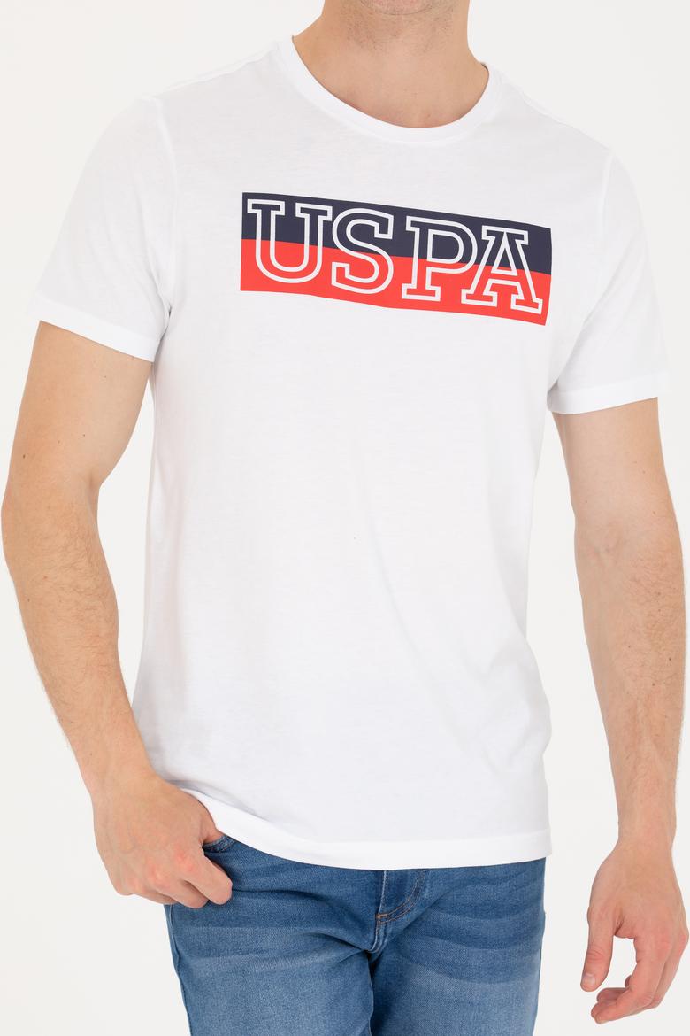 Erkek Beyaz Bisiklet Yaka Tişört - 50264954057