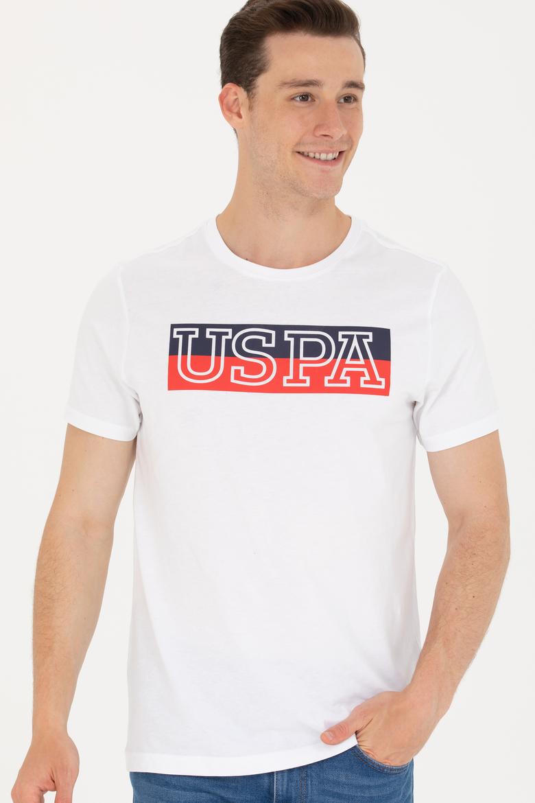 Erkek Beyaz Bisiklet Yaka Tişört - 50264954057