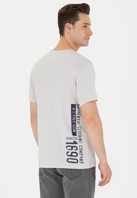 Erkek Gri Bisiklet Yaka Tişört - 50264936028