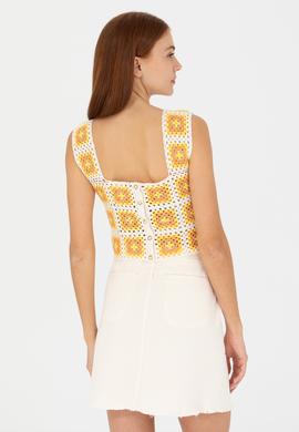 Kadın Krem Kare Yaka Kazak - 50262463003