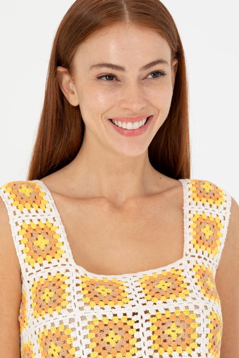 Kadın Krem Kare Yaka Kazak - 50262463003