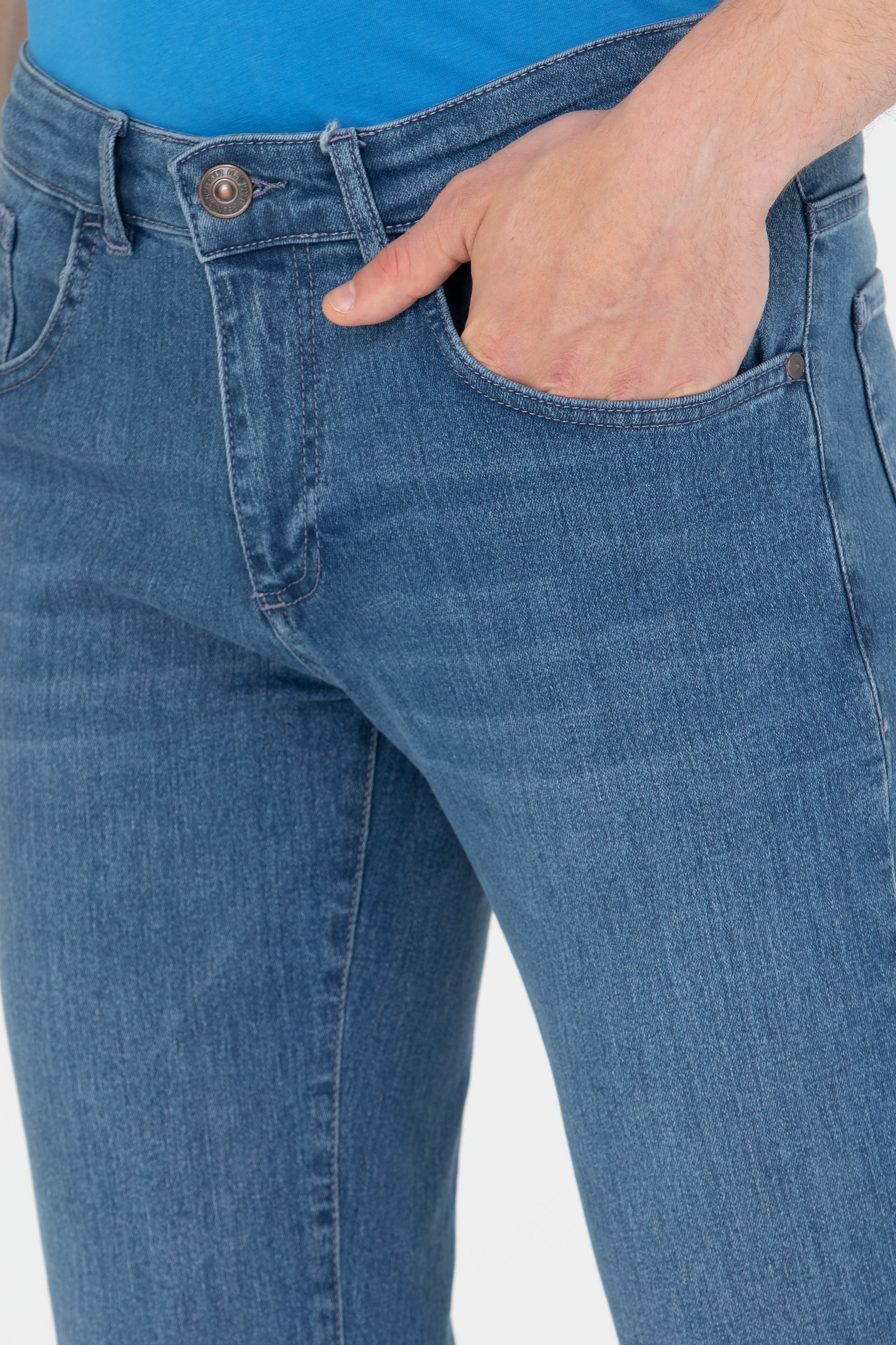 Erkek Açık Mavi Jean Pantolon - Image 6