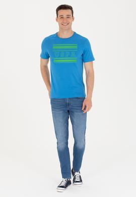 Erkek Saks Bisiklet Yaka Tişört - 50264961038