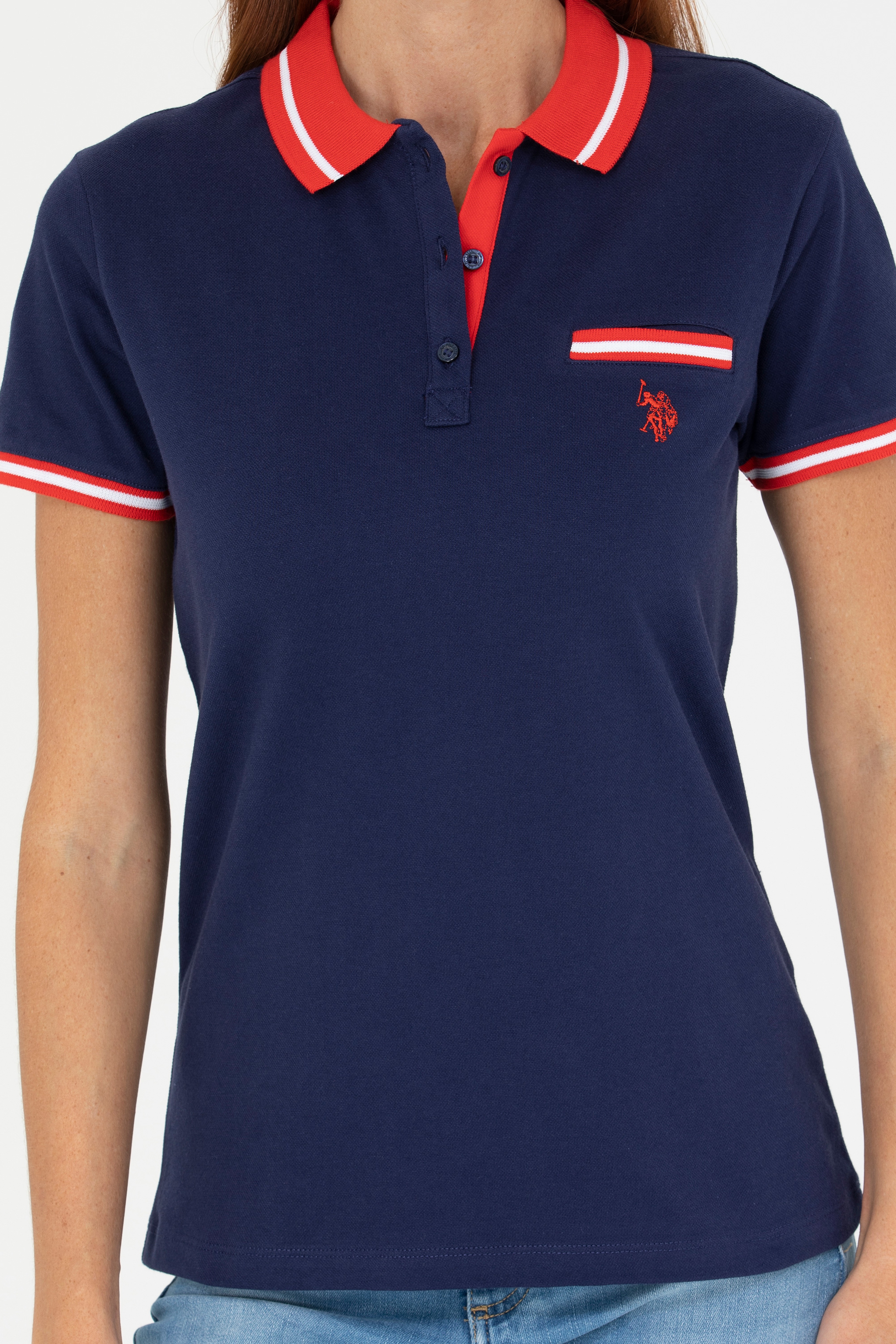 Kadın Lacivert Polo Yaka Tişört