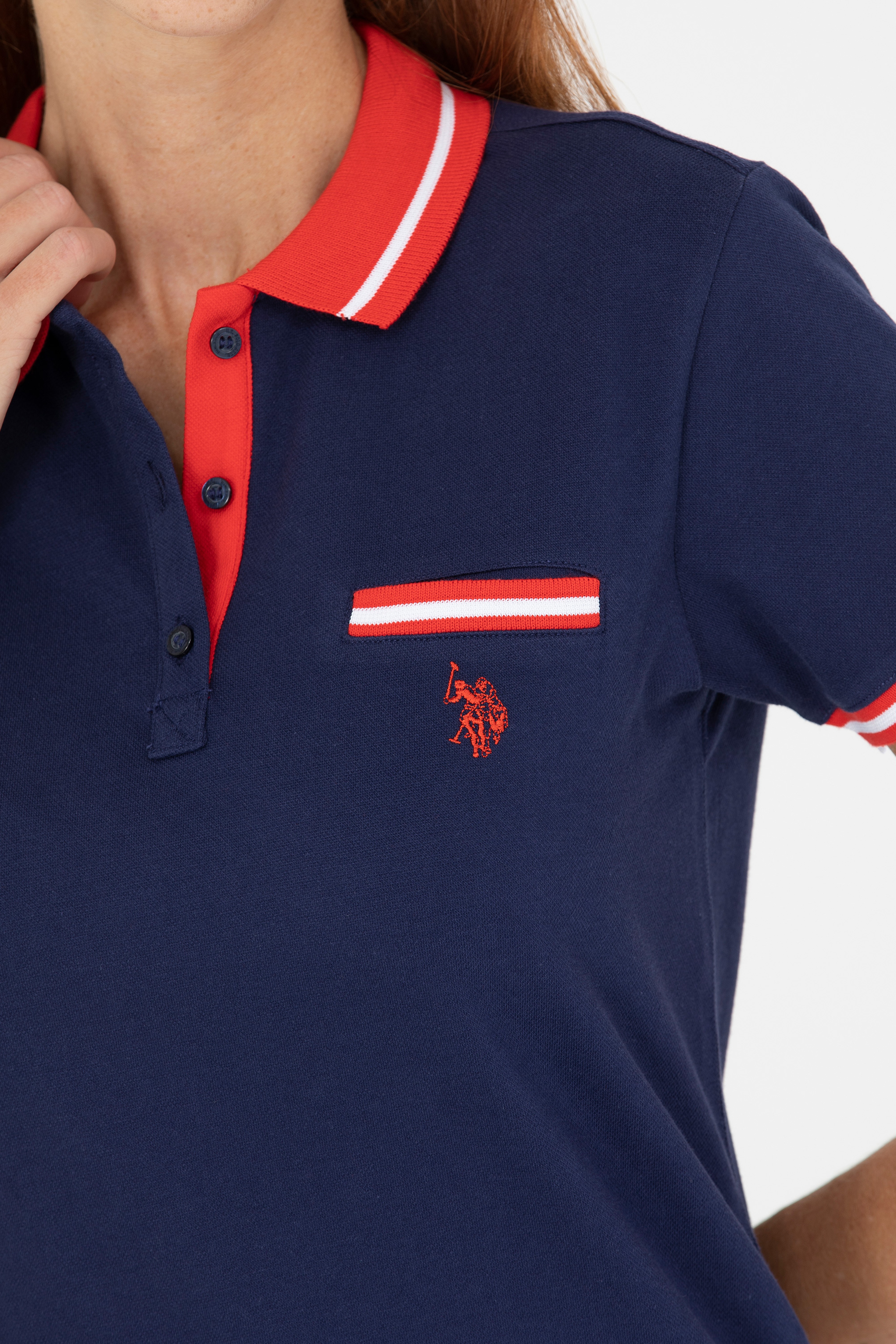 Kadın Lacivert Polo Yaka Tişört - Image 7