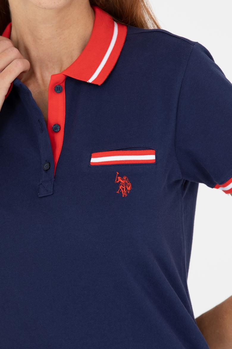 Kadın Lacivert Polo Yaka Tişört - 50271591012