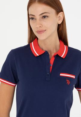 Kadın Lacivert Polo Yaka Tişört - 50271591012