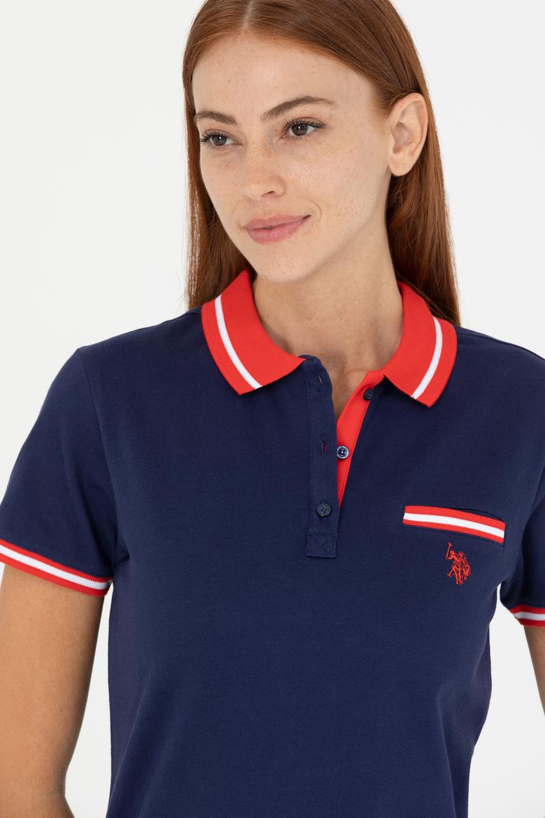 Kadın Lacivert Polo Yaka Tişört - 50271591012