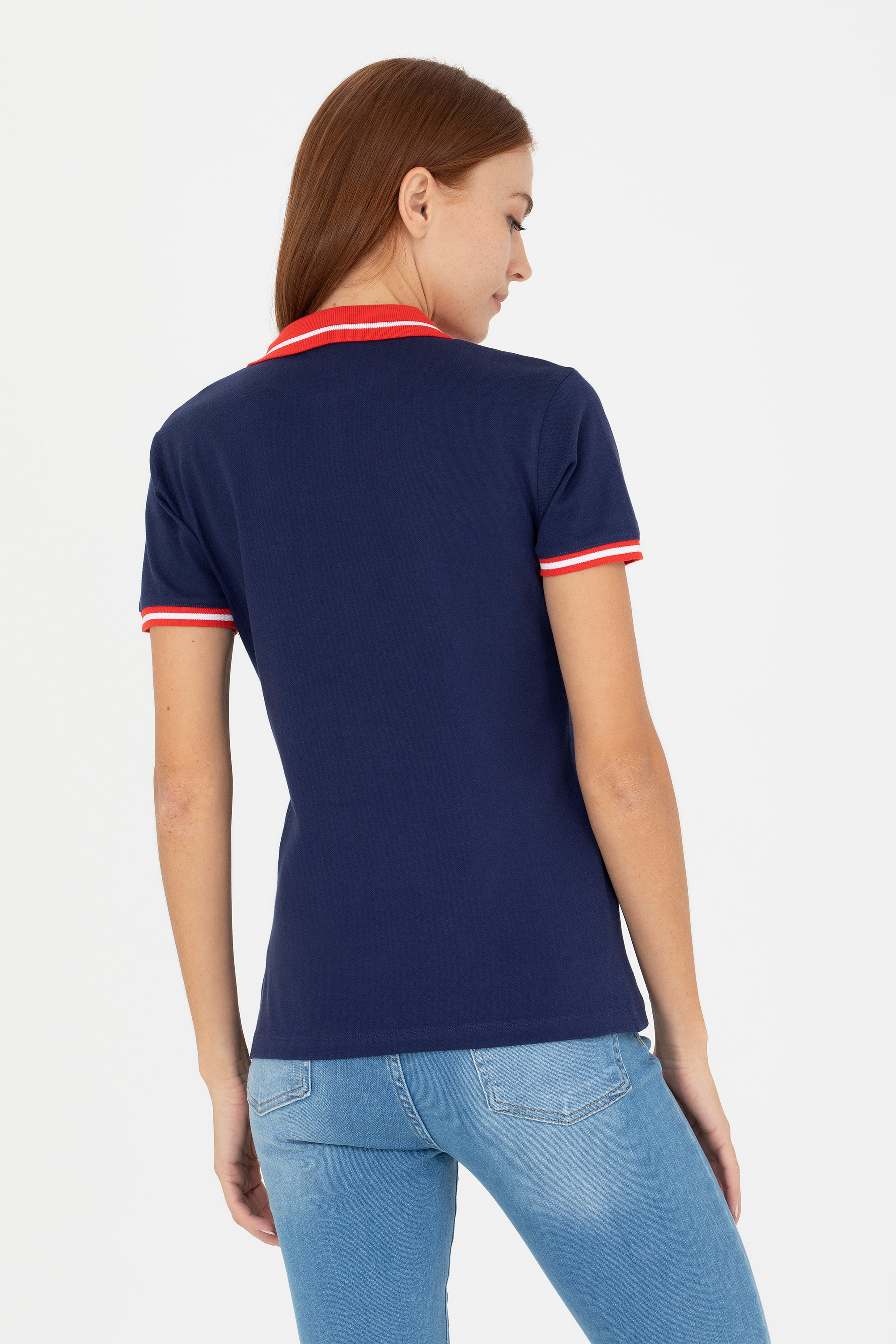 Kadın Lacivert Polo Yaka Tişört