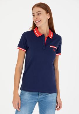 Kadın Lacivert Polo Yaka Tişört - 50271591012