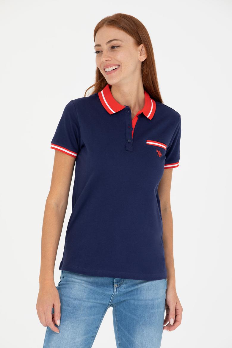 Kadın Lacivert Polo Yaka Tişört - 50271591012