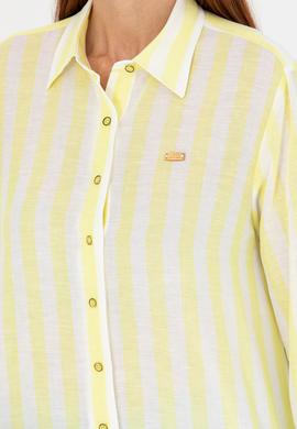 Kadın Neon Sarı Uzun Kollu Gömlek - 50264441019