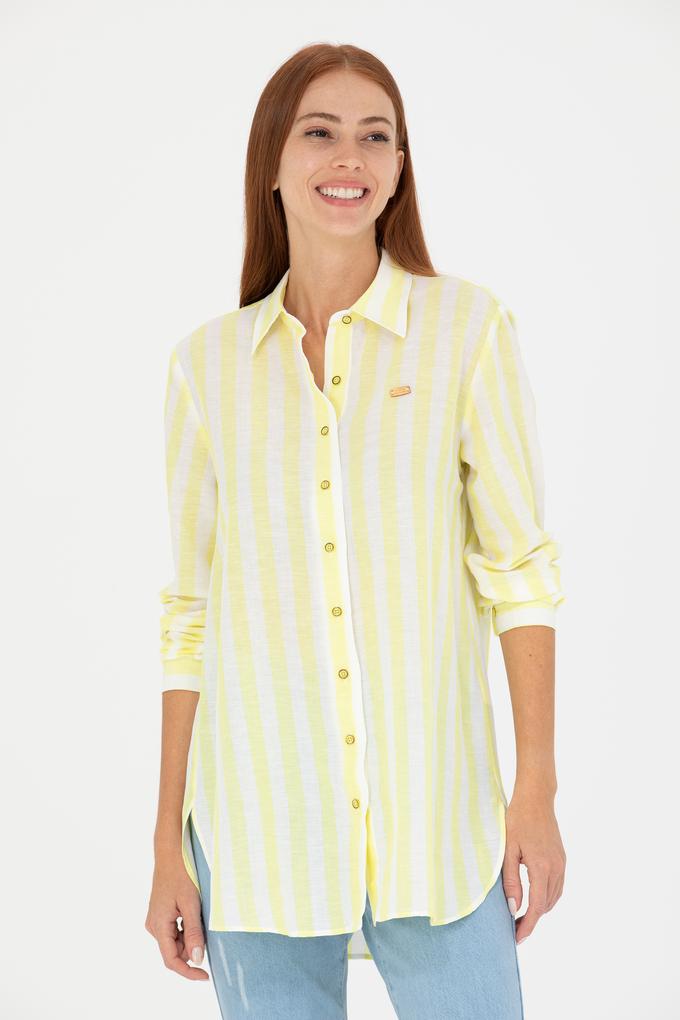 Kadın Neon Sarı Uzun Kollu Gömlek
