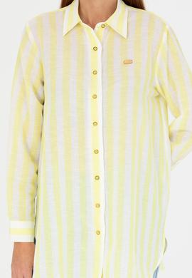 Kadın Neon Sarı Uzun Kollu Gömlek - 50264441019