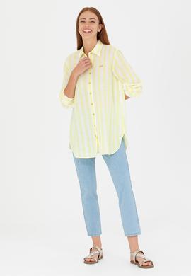 Kadın Neon Sarı Uzun Kollu Gömlek - 50264441019