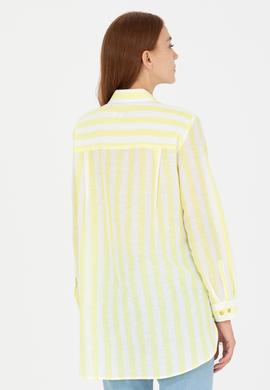 Kadın Neon Sarı Uzun Kollu Gömlek - 50264441019