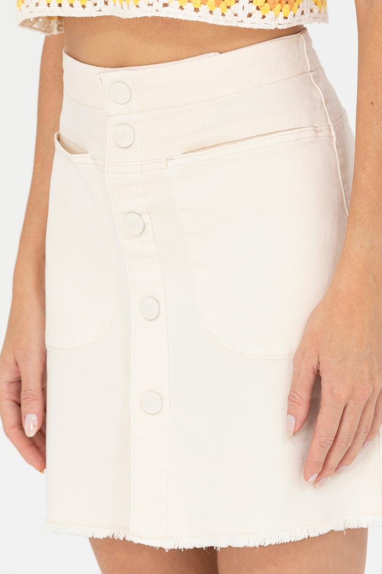 Kadın Krem Dokuma Etek - 50263214003