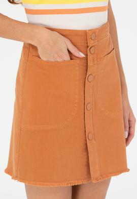 Kadın Kiremit Melanj Dokuma Etek - 50263214039