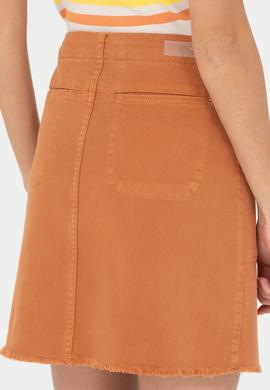 Kadın Kiremit Melanj Dokuma Etek - 50263214039