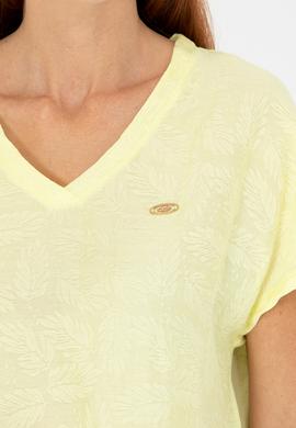 Kadın Açık Sarı V Yaka Tişört - 50263951019