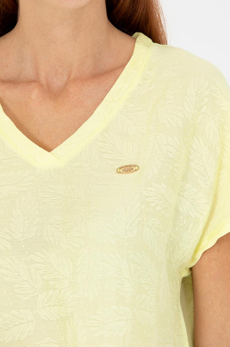 Kadın Açık Sarı V Yaka Tişört